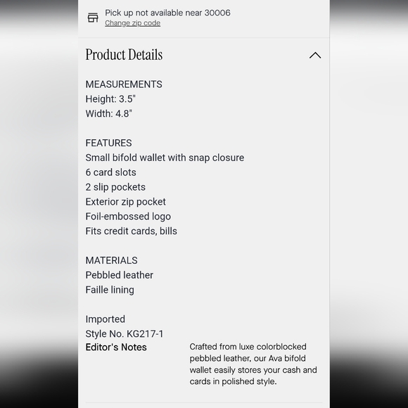 Kate Spade Ava Colorblock Pebbled Leather Zip Bifold Wallet Green Jungle Vine - Picture 6 of 6